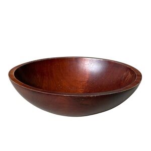 BARIBOCRAFT Vintage MCM Handmade Large Wooden Bowl Brown